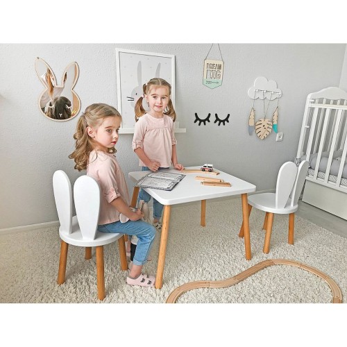 Bee Smart MS-11 Beyaz Naturel Masa Sandalye Seti (1 Masa 2 Sandalye)